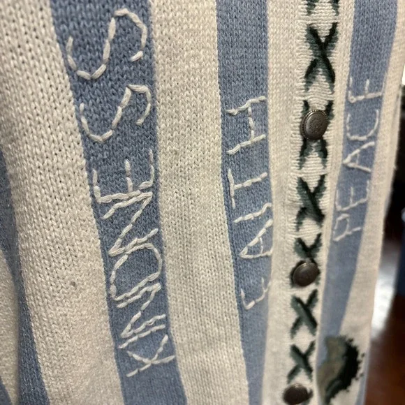 Quacker Factory Topiary Peace Faith Kind Embroidered Cardigan Sweater Size 3X - Picture 2 of 6